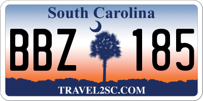 SC license plate BBZ185