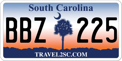 SC license plate BBZ225