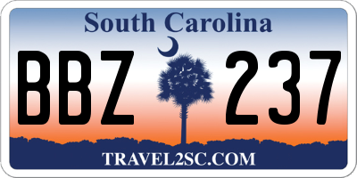 SC license plate BBZ237
