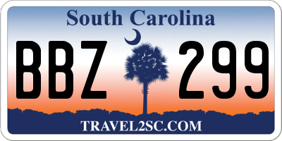 SC license plate BBZ299