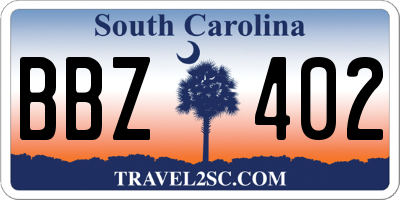 SC license plate BBZ402