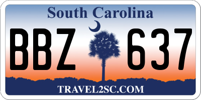 SC license plate BBZ637