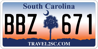 SC license plate BBZ671