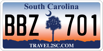 SC license plate BBZ701