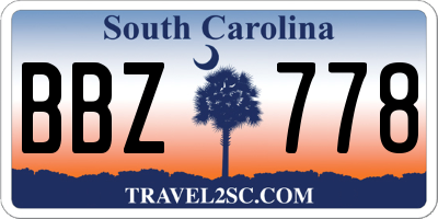 SC license plate BBZ778