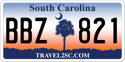 SC license plate BBZ821