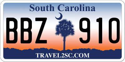 SC license plate BBZ910