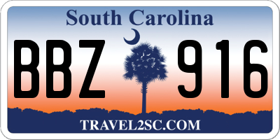 SC license plate BBZ916