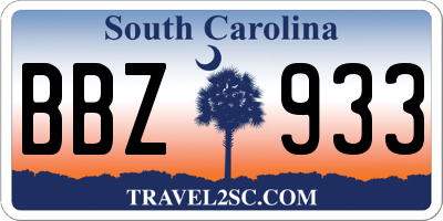SC license plate BBZ933
