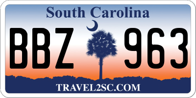 SC license plate BBZ963