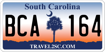 SC license plate BCA164