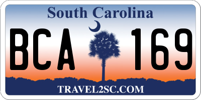 SC license plate BCA169