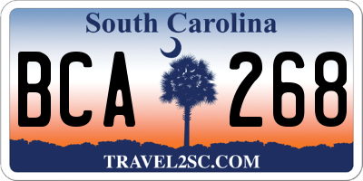 SC license plate BCA268