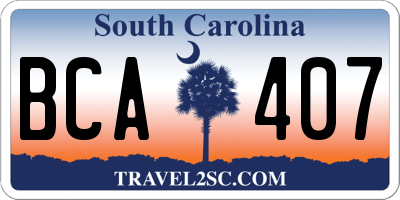 SC license plate BCA407