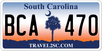 SC license plate BCA470