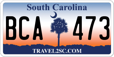SC license plate BCA473