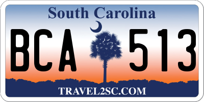 SC license plate BCA513