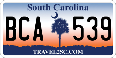 SC license plate BCA539
