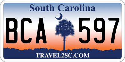SC license plate BCA597