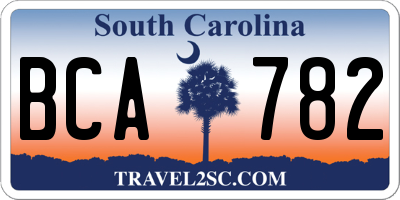 SC license plate BCA782
