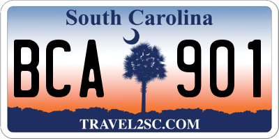 SC license plate BCA901