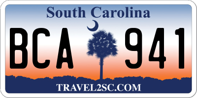 SC license plate BCA941