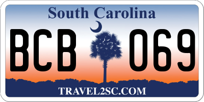 SC license plate BCB069
