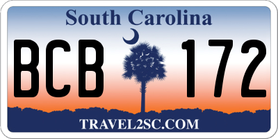 SC license plate BCB172