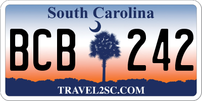 SC license plate BCB242