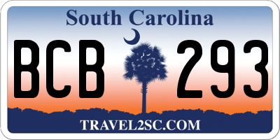 SC license plate BCB293