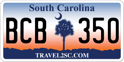 SC license plate BCB350