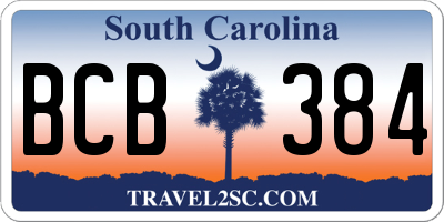 SC license plate BCB384