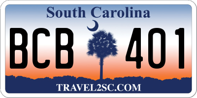 SC license plate BCB401