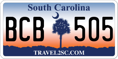SC license plate BCB505