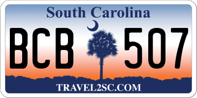 SC license plate BCB507