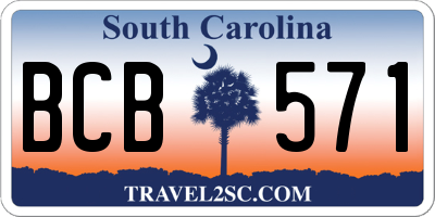 SC license plate BCB571