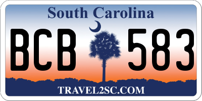 SC license plate BCB583