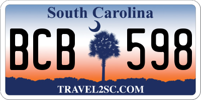 SC license plate BCB598