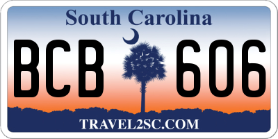 SC license plate BCB606
