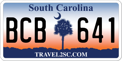 SC license plate BCB641