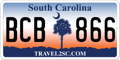 SC license plate BCB866