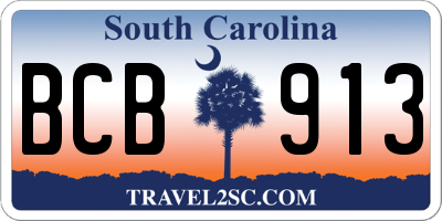 SC license plate BCB913