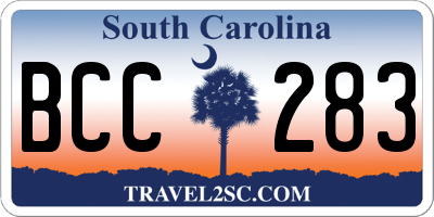 SC license plate BCC283