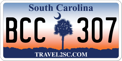 SC license plate BCC307