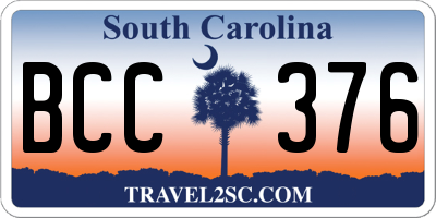 SC license plate BCC376
