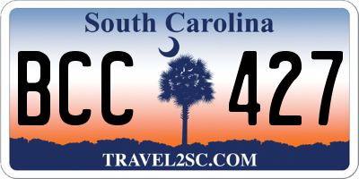 SC license plate BCC427