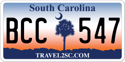 SC license plate BCC547