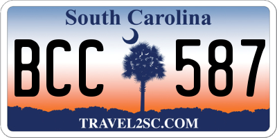 SC license plate BCC587