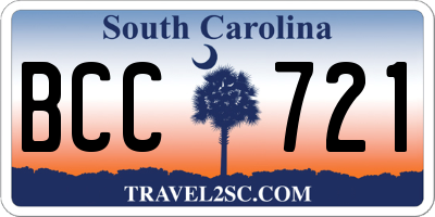 SC license plate BCC721