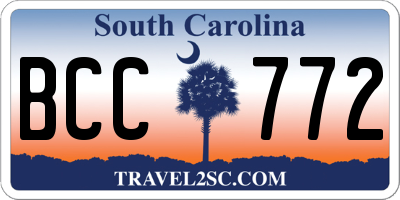 SC license plate BCC772